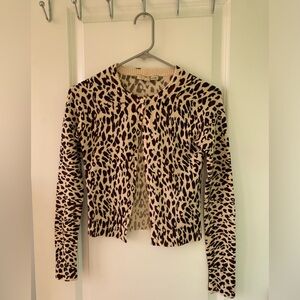 Leopard Print Cardigan, Size Small